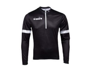 Diadora Valter - Cykeltrøje med lange ærmer - Str. XXL - Sort med hvid