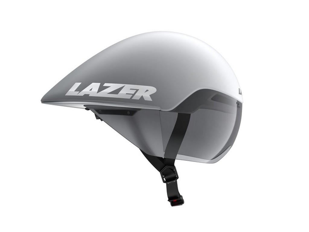 Lazer Volante KinetiCore - Cykelhjelm Time trail - 55-61 cm - Mat hvid sølv