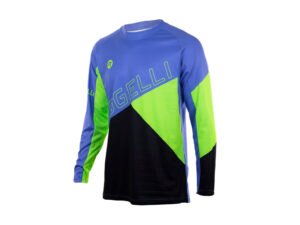 Rogelli Adventure - Cykeltrøje MTB - Lange ærmer - Blå/Sort/Grøn - Str. S