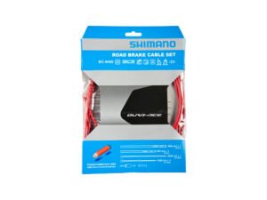 Shimano Dura Ace Bremsekabelsæt - Road Polymer - For-og bagbremsekabel komplet - Rød