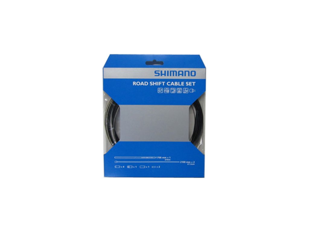 Shimano - Gearkabel sæt sort til Racer/Sportscykler