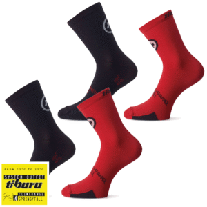 Assos TiburuSocks_Evo8 Sokker, Sort/Rød