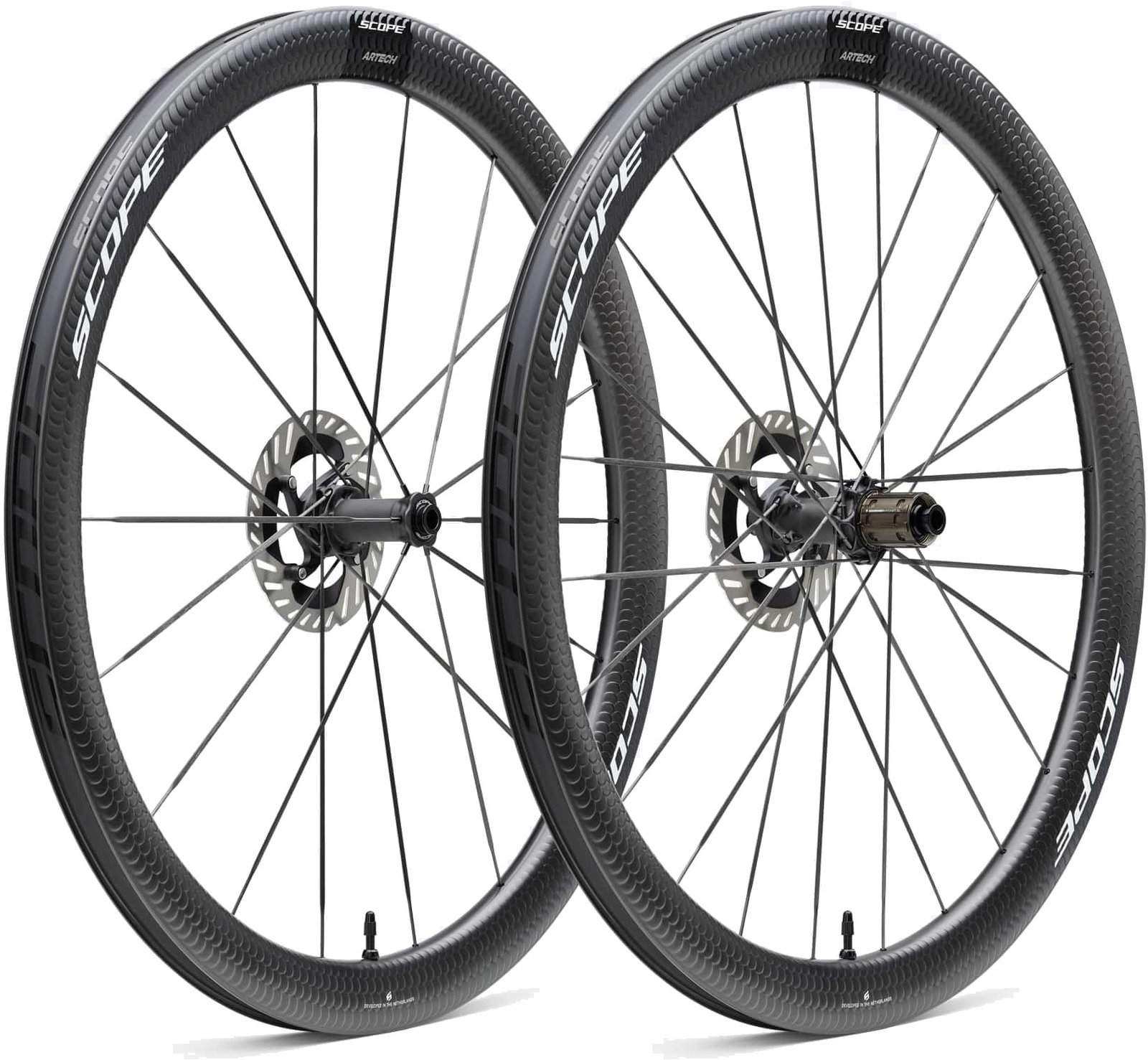 Scope Artec 4 Carbon Hjulsæt (Black Decal)