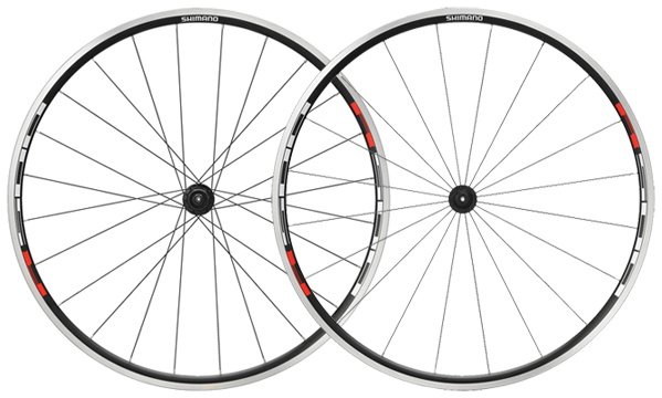 Shimano Hjulsæt 10 Speed - WH-R501 Til Dæk og slange - Sort/Rød