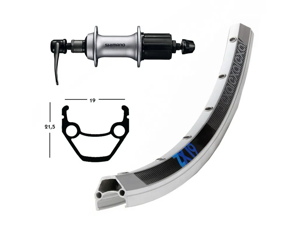 Exal ZX19 baghjul 26x1,75 med Shimano FH-T3000 nav til 8 gears kassette