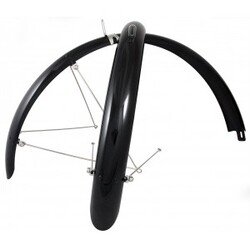 Skærmsæt 700c 45mm Sort Rustfrit Tilbehør - Cykelskærm