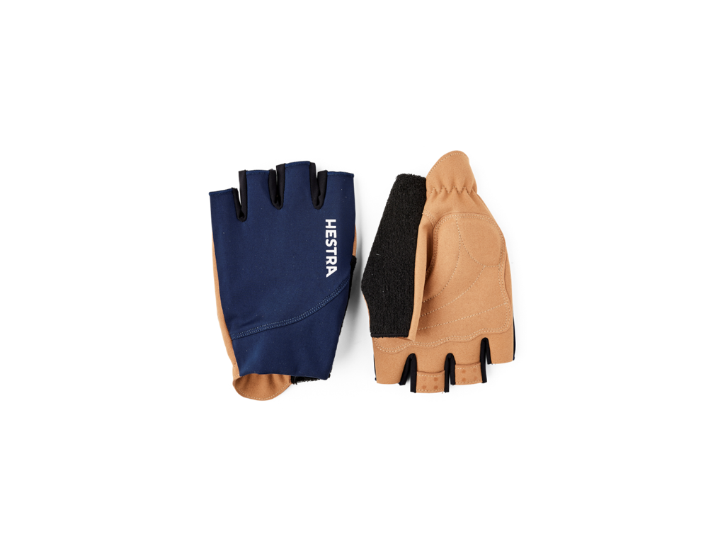 Hestra Spiro Short - Cykelhandsker - Navy/Tan - str. 7