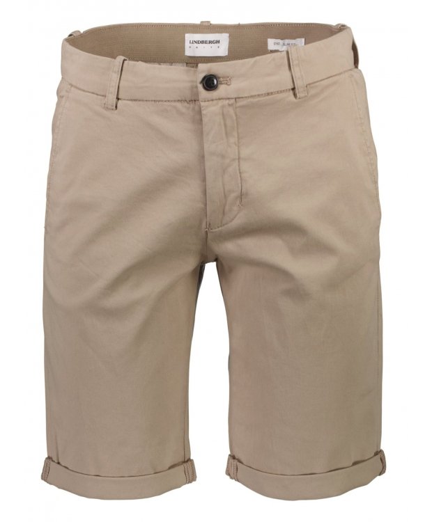Lindbergh Superflex Chino Shorts i sandfarve til herre