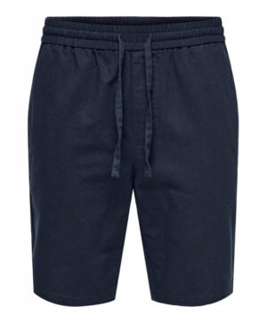 ONLY & SONS shorts i bomuld-hør blanding i navy til herre ONLY & SONS shorts i bomuld-hør blanding i navy til herre