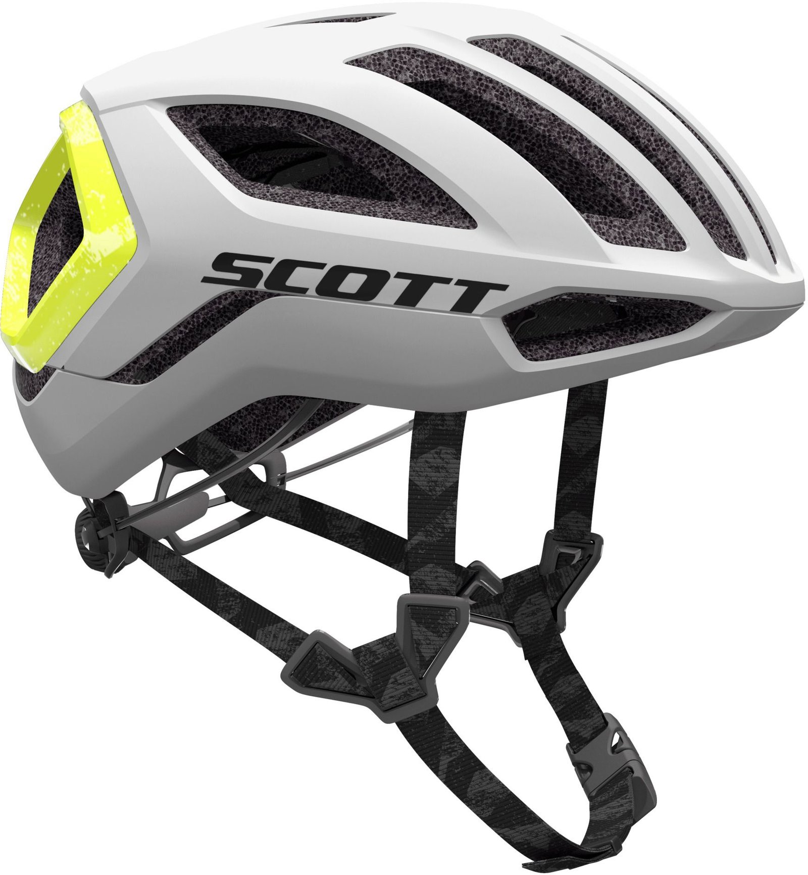 Scott Centric PLUS (MIPS) Hjelm - Rainbow White/Radium yellow