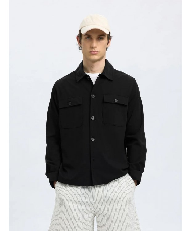 Selected Overshirt i sort til herre