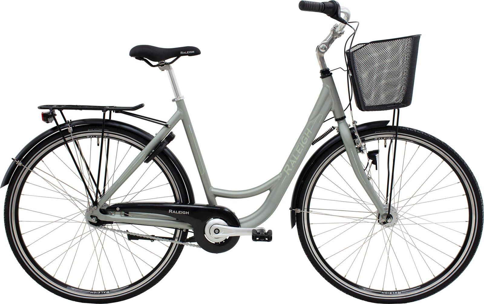 Raleigh Shopping Society Dame 7g 2026 - Mat Sølv Grøn