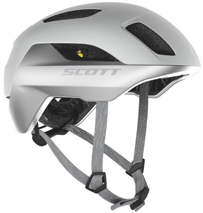 Scott La Mokka Plus (MIPS) m. LED lys Hjelm - Sølv