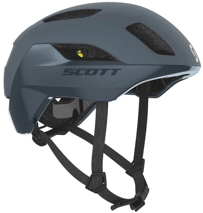 Scott La Mokka Plus Sensor (MIPS) m. LED lys inkl. bremselys Hjelm - Blå