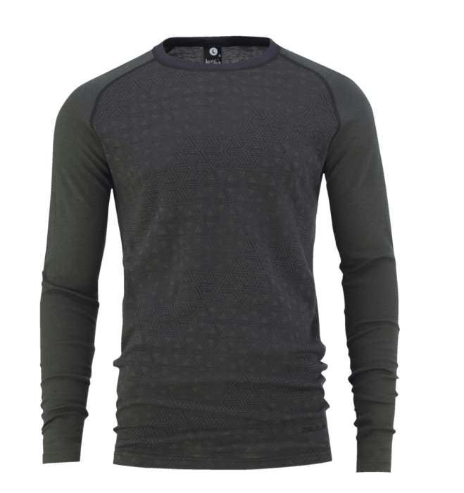 Bula Geo Merino Wool Crew Baselayer - Dolive - M