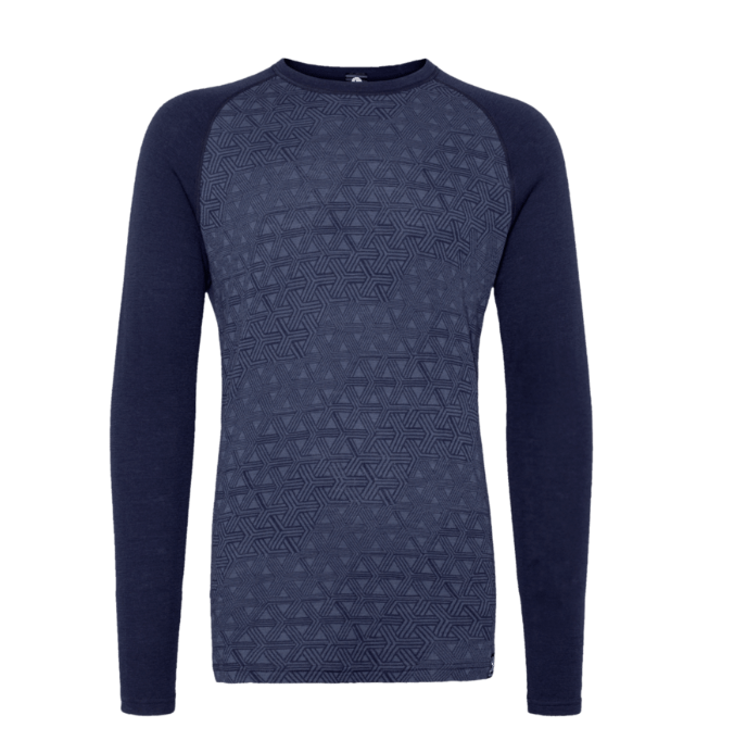 Bula Geo Merino Wool Crew Baselayer - Navy - L