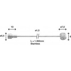 Bremsekabel Til Splitter(el2017161) Øvre 1350mm - Cykelreservedele