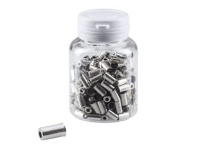 FORCE kabel ender til 5 mm bremsekabel 200 stk. i aluminium sølv