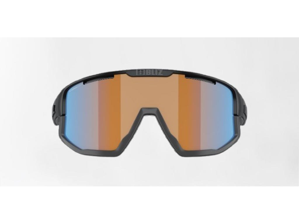 Bliz Fusion Small (25) - Cykelbriller - Coral/Orange Mirro blue Lens - Mat Sort
