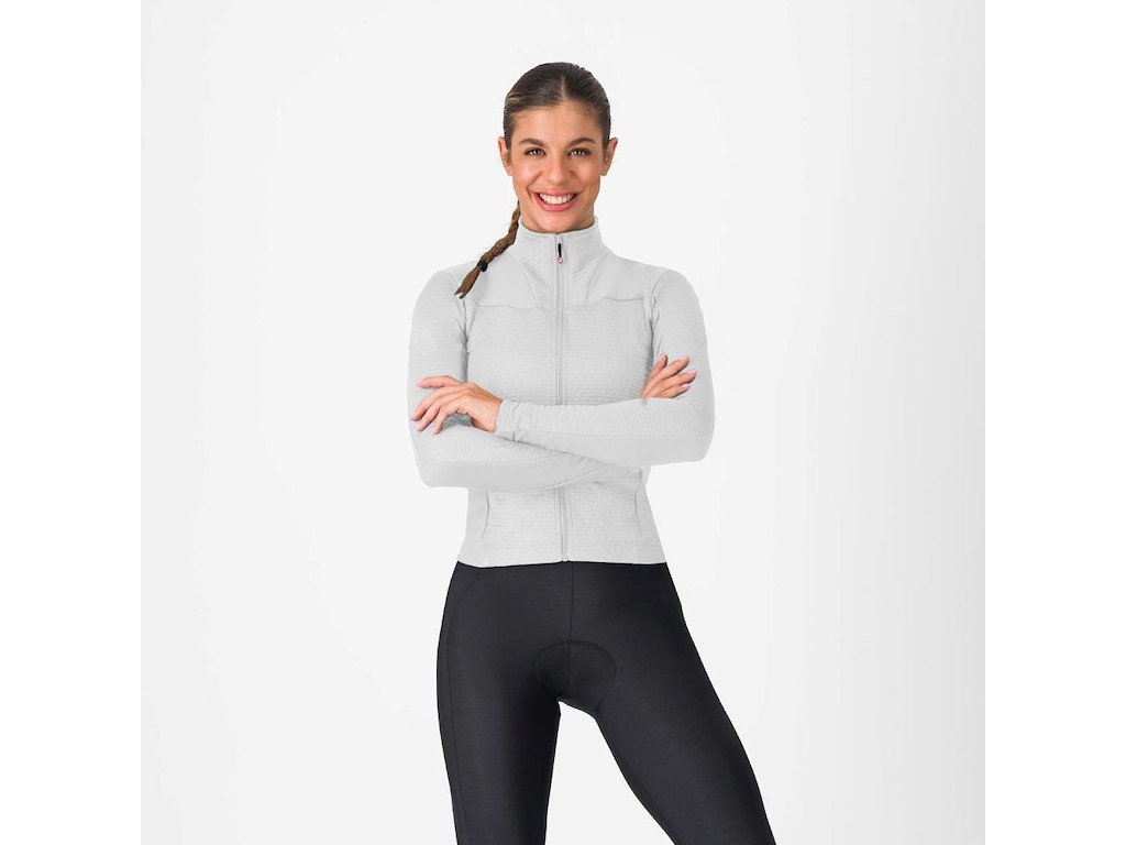 Castelli Sfida 3 Jersey - Cykeltrøje - Lange Ærmer - Dame - Silver Gray - XL