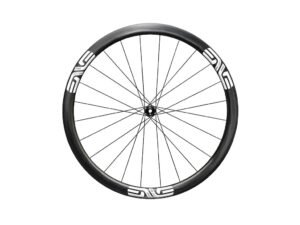 ENVE SES 3.4 forhjul Race 700c Center Lock disc og E-Thru 12 x 100mm med hvide stickers