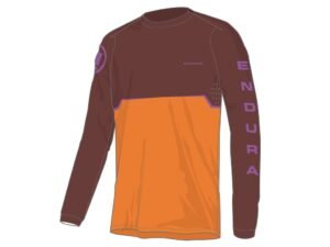 Endura Core Printed Jersey - Cykeltrøje - Lange ærmer - End Orange - Str. 3XL
