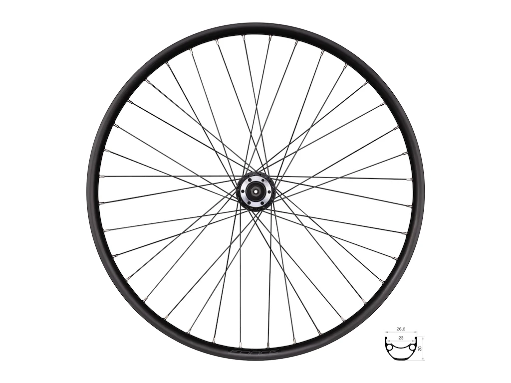 FORCE XC forhjul 26"(559x23) Disc 6 bolt 32 eger huller - Sort