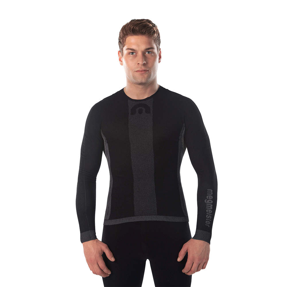MegMeister - MEN Svedeundertrøje Lange Ærmer Sort - - Small/medium