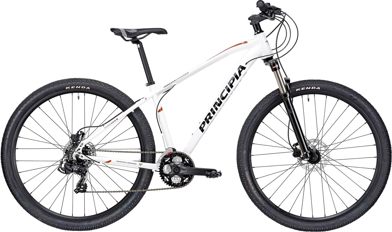 Principia MTB A2.9 29" Tourney 3x7sp Susp. 2026 - Hvid m. Sort