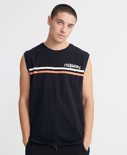 Superdry Ærmeløs Core Logo Sport top med striber