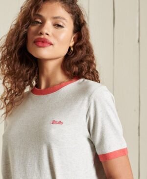 Superdry Broderet Vintage Logo T-shirt med kontrastfarvede kanter