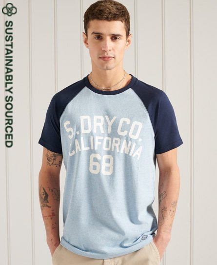 Superdry Cali Surf Baseball T-shirt i økologisk bomuld