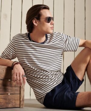 Superdry Cali Surf Breton T-shirt i økologisk bomuld