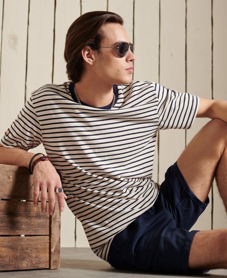 Superdry Cali Surf Breton T-shirt i økologisk bomuld