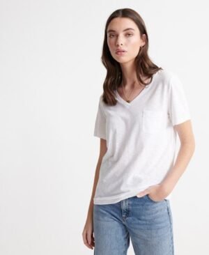 Superdry Essential T-shirt med V-hals, fremstillet i økologisk bomuld Superdry Essential T-shirt med V-hals, fremstillet i økologisk bomuld