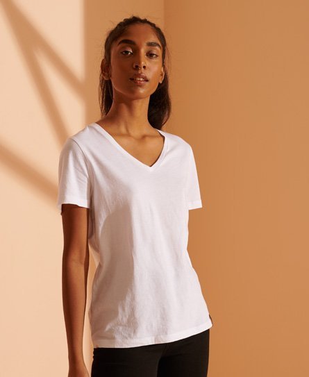 Superdry Essential T-shirt med V-hals i økologisk bomuld