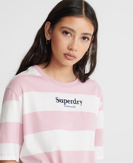 Superdry Harper T-shirt i et firkantet snit med striber