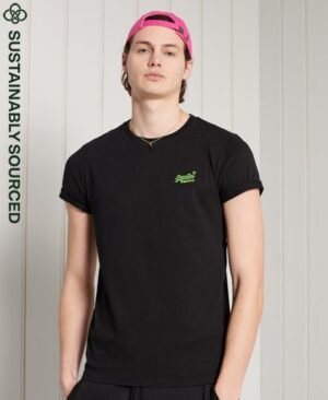 Superdry Lite T-shirt i økologisk bomuld med neondesign Superdry Lite T-shirt i økologisk bomuld med neondesign