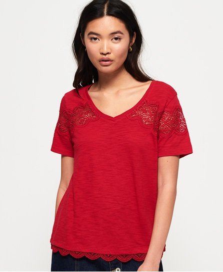 Superdry Lizzie T-shirt med blondeindsats