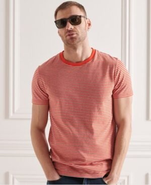 Superdry Mikrostribet T-shirt, fremstillet i økologisk bomuld