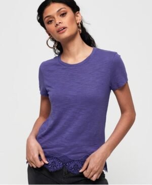 Superdry Morocco T-shirt med blondekant