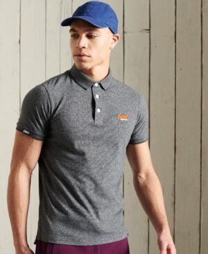 Superdry Poloshirt i økologisk bomuldsjersey med korte ærmer Superdry Poloshirt i økologisk bomuldsjersey med korte ærmer