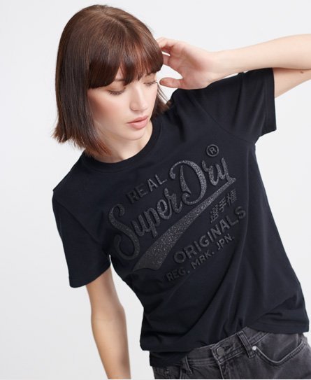 Superdry Præget Real Original T-shirt med glitter