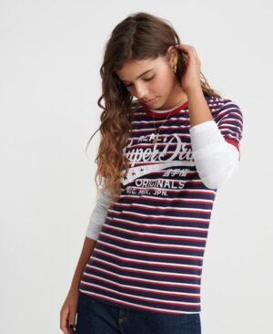 Superdry Real Originals T-shirt med striber Superdry Real Originals T-shirt med striber