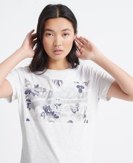 Superdry Rose T-shirt med paneler og Vintage Logo