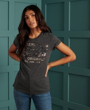 Superdry Script T-shirt med pailletter