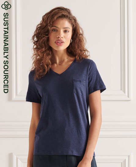 Superdry Scripted T-shirt i økologisk bomuld med V-hals