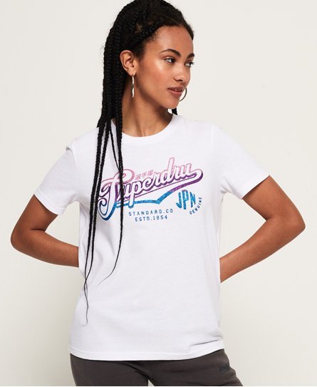 Superdry Standard Co T-shirt med glimmer