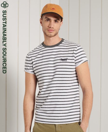 Superdry Stribet Orange Label T-shirt i økologisk bomuld