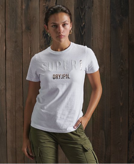 Superdry Super Japan T-shirt med pailletter